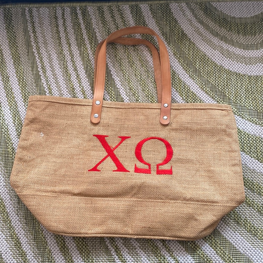 Chi Omega Small Weave Tote